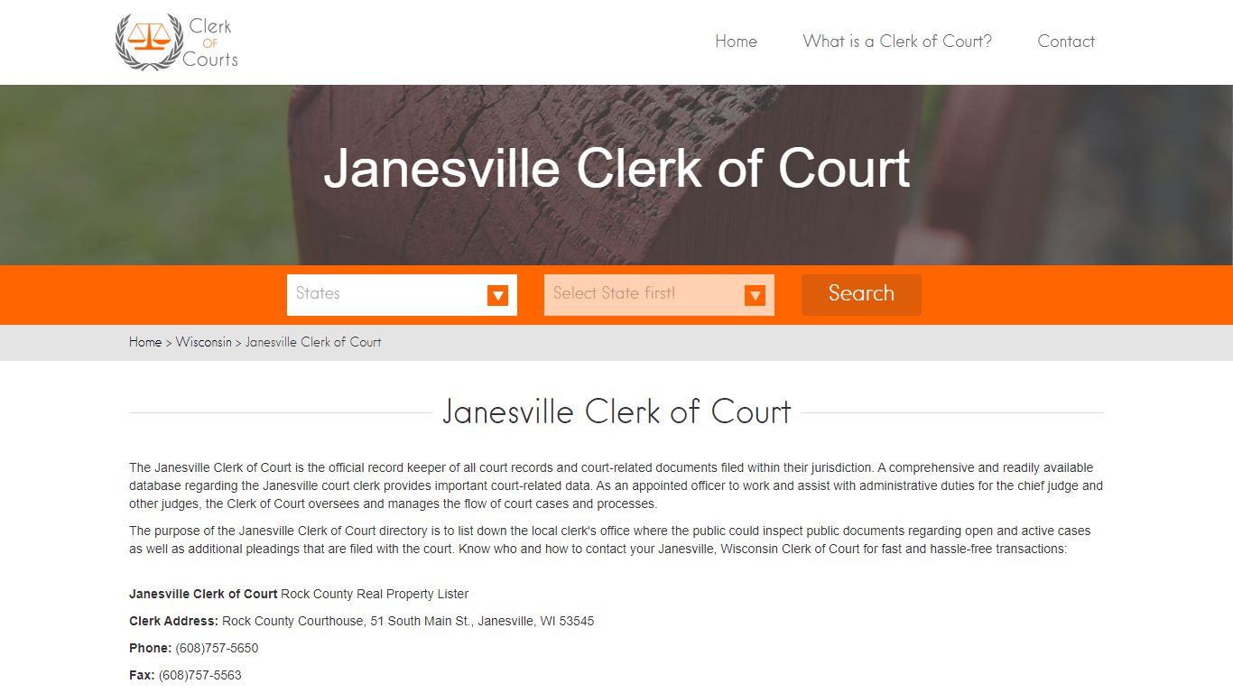 Find Your Rock County Clerk of Courts in WI - clerk-of-courts.com